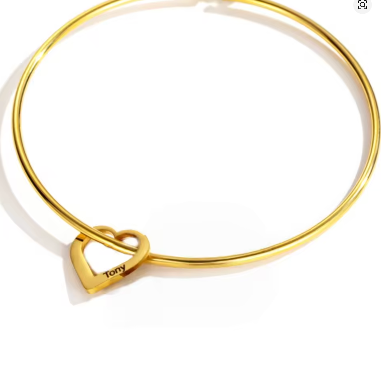 Custom Name Heart Bangle Bracelet – Personalized Engraved Jewelry Gift for Women, Moms, and Grandmas – Adjustable Gold Plated Name Charm | Family Bracelet