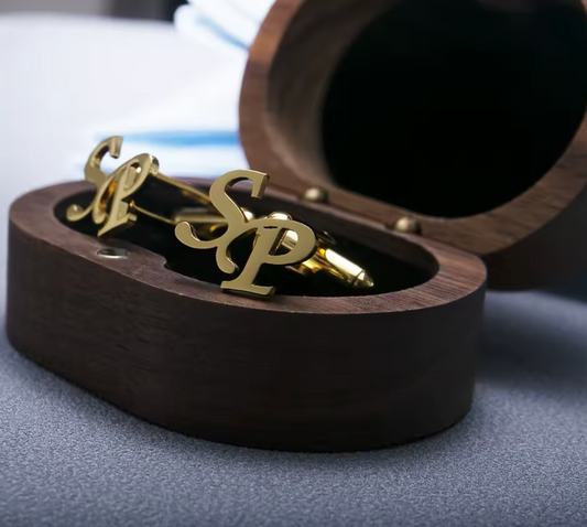Custom Initial Cufflinks – Personalized Monogram Cufflinks for Men – Engraved Gift for Weddings, Groomsmen, Birthdays & Anniversaries