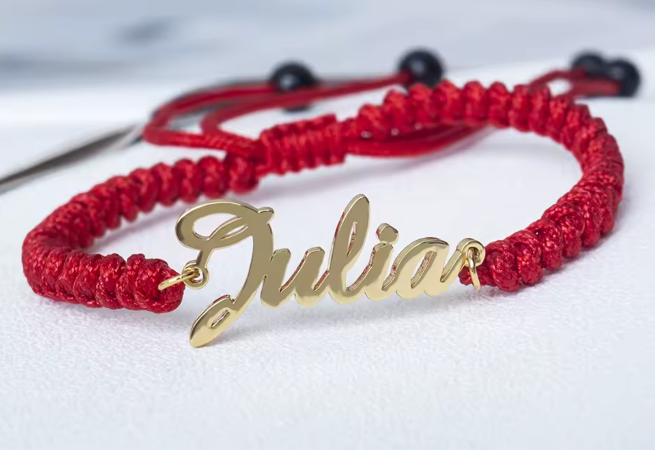 Custom Name Rope Bracelet – Personalized Braided Cord Bracelet with Engraved Nameplate – Adjustable Handmade Gift for Men, Women & Couples